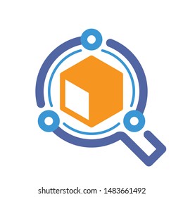 Illustrated icons with a high-tech 3-dimensional scanner concept