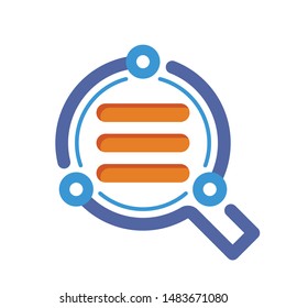 Illustrated icons with smart application concepts of text evaluation