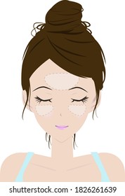 Illustrated illustration of areas that are prone to stains on women