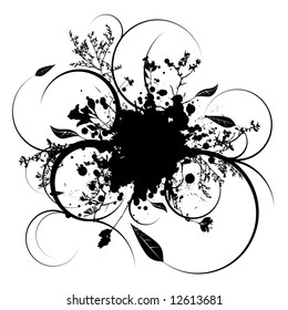Illustrated ink splat with room to add your own text
