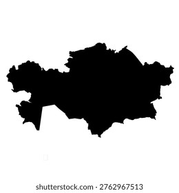 Illustrated Kazakhstan map in a clean mapmaker style, featuring clear regions and geographic details