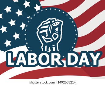 Illustrated labor day with letter vector design