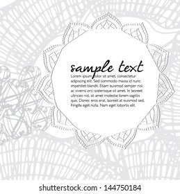 illustrated lace coupon and lace background - vector illustration