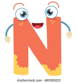 Illustrated Letter N