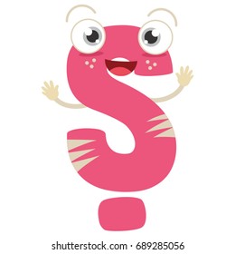 Illustrated Letter S With Dots