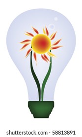 Illustrated light bulb energy concept.