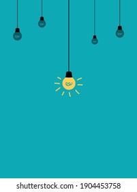 illustrated light bulbs on blue background
simple drawing, wallpaper, banner, label