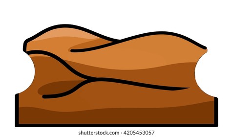 Illustrated loaf of brown bread with visible crack on top surface