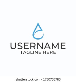 Illustrated logo design of water droplets and initials AC letters.