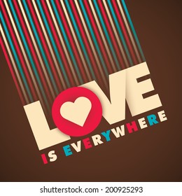 Illustrated love background in color. Vector illustration.