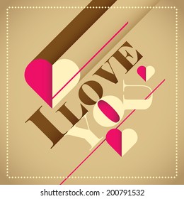 Illustrated love background. Vector illustration.
