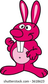 Illustrated magenta rabbit