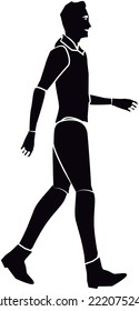 imagen vectorial de color negro de hombre ilustrado