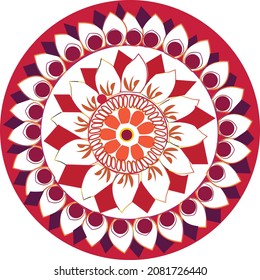 una mandala ilustrada con patrones coloridos que pueden usarse para varios fines 