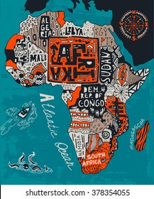 Illustrierte Karte Afrikas