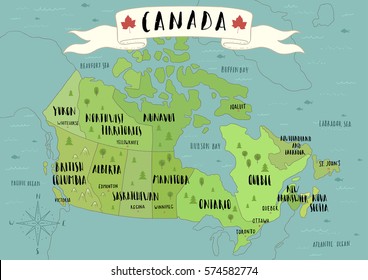 Illustrated map of Canada.