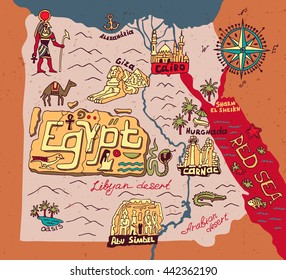 Illustrated Map of Egypt