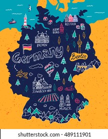 Illustrated map of Germany