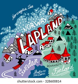 Illustrated Map Of Lapland