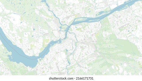 Illustrated map of Ottawa. Situated in Canada. Modern and minimal design. Simple map.