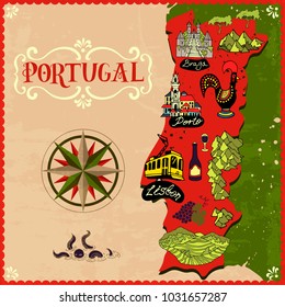 Portugal map on the world map 10199355 Vector Art at Vecteezy