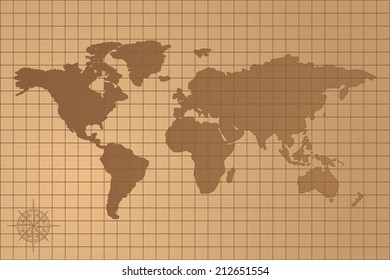 An Illustrated map of the world with all continents