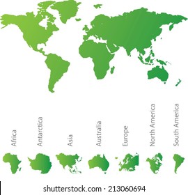 An Illustrated map of the world with all continents
