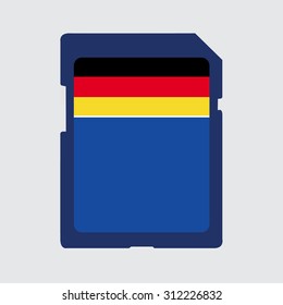 An Illustrated memory card with the flag of Germany