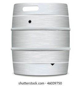 illustrated metal beer keg with grained surface and shadow