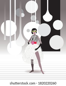 Modelo ilustrado con bolas voladoras