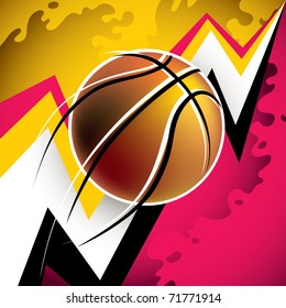 Illustrated modern basketball background with abstraction. Vector illustration.
