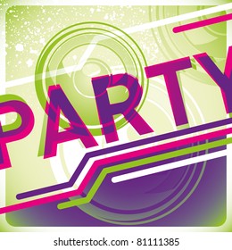 Illustrated modish party background in color. Vector illustration.