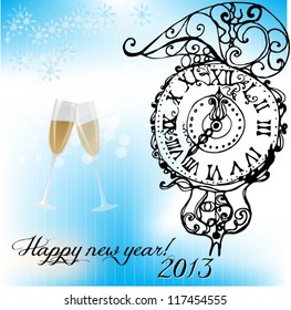 illustrated new year background for 2013 - vector illustration