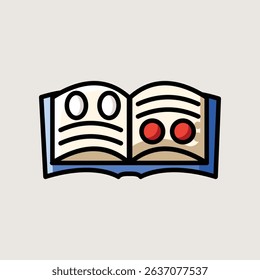 Illustrated Open Cookbook with Recipe Instructions and Ingredients in Flat Vector Icon