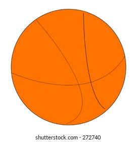 Illustrated orange basketball