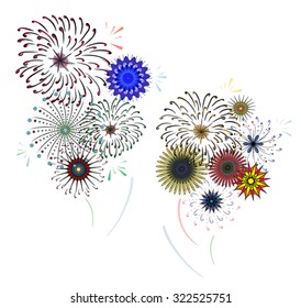 illustrated ornament fireworks vector