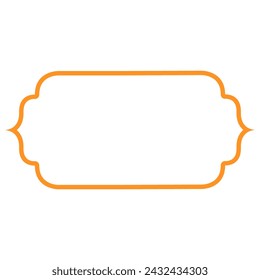 Illustrated ornament outline illustration. Decorative frame ornamental line shape design.