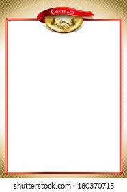 Illustrated paper of contract. Vector illustration