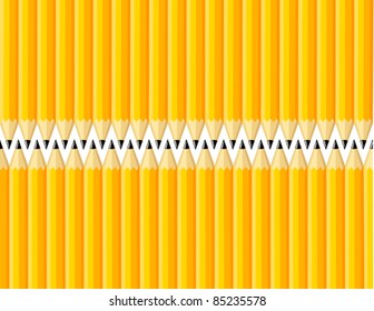 Illustrated Pencils Background - Vector Illustration