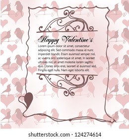 illustrated post card for your Valentine's Day design - vector illustration