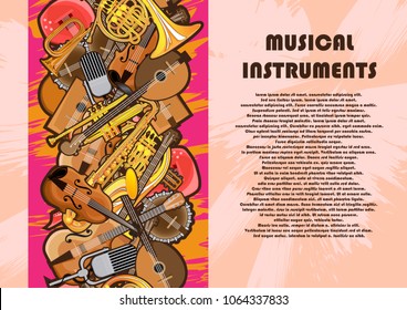 Illustrated poster of musical instruments