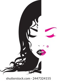 Illustrated Profile Portrait of Woman with Delicate Traits in Vector - 002 EPS - SoutoDesigner