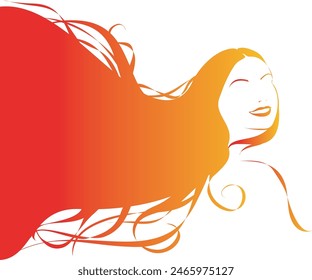 Illustrated Profile Portrait of Woman with Delicate Traits in Vector - 018 EPS; Woman; Vector art; Feminine style; Blue; Face silhouette; Vector image; Picture; Vector Picture; 