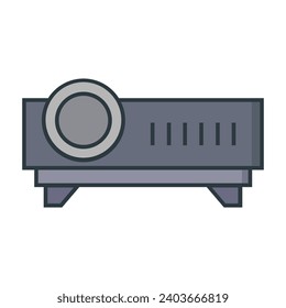 Illustrated projector on white background