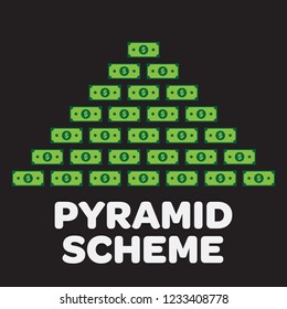 Illustrated pyramid of dollar bills