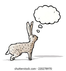 illustrated rabbit with thought bubble