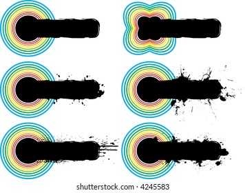 illustrated rainbow tags with plenty of room to add your own text