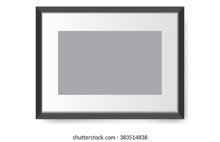 Illustrated realistic photo frame. Perfect for your presentations Vector illustration