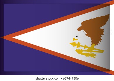 An Illustrated Rectangular 3D Flag for the Country of American Samoa
