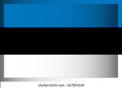 An Illustrated Rectangular 3D Flag for the Country of Estonia